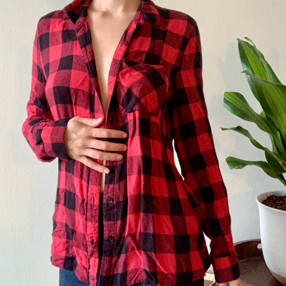 Buffalo Plaid Red Button Down